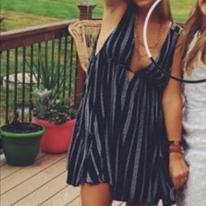 Navy and white flowy dress!